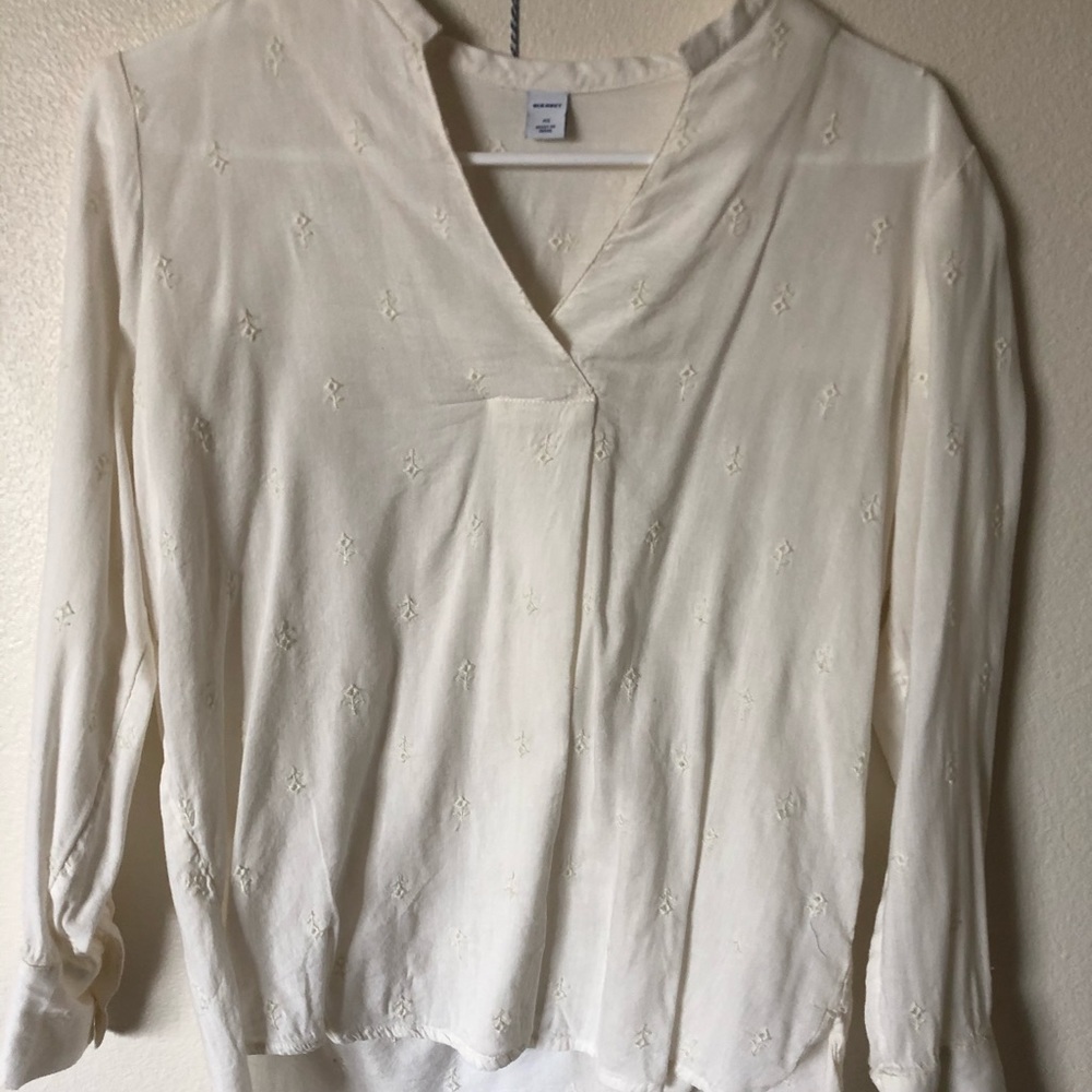 Off white long sleeve blouse